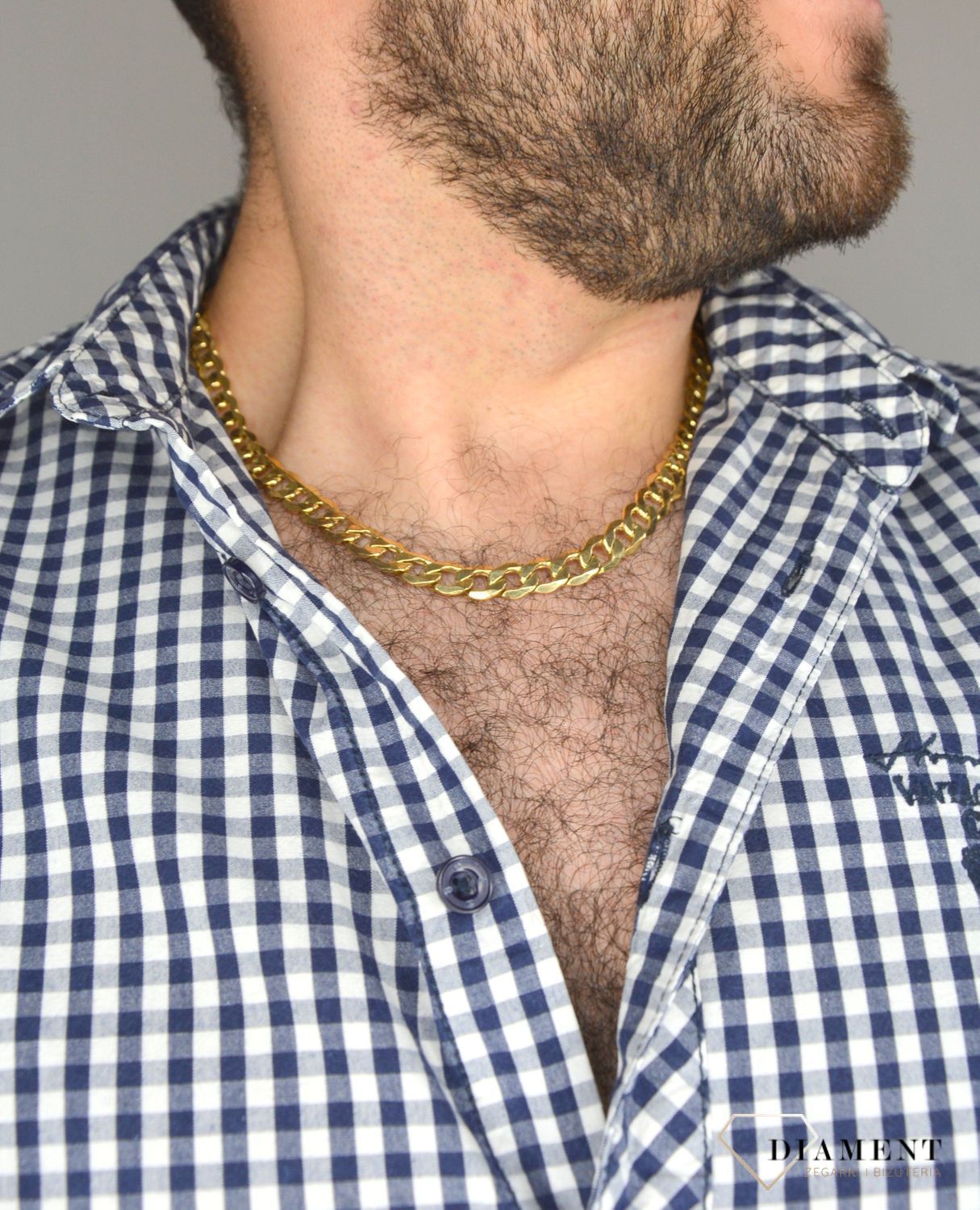 Złoty łańcuszek 585 pancerka 9 mm DIA-LAN-1117-585D 9mm  ✅ Złoty łańcuszek o splocie pancerki ✅.jpg